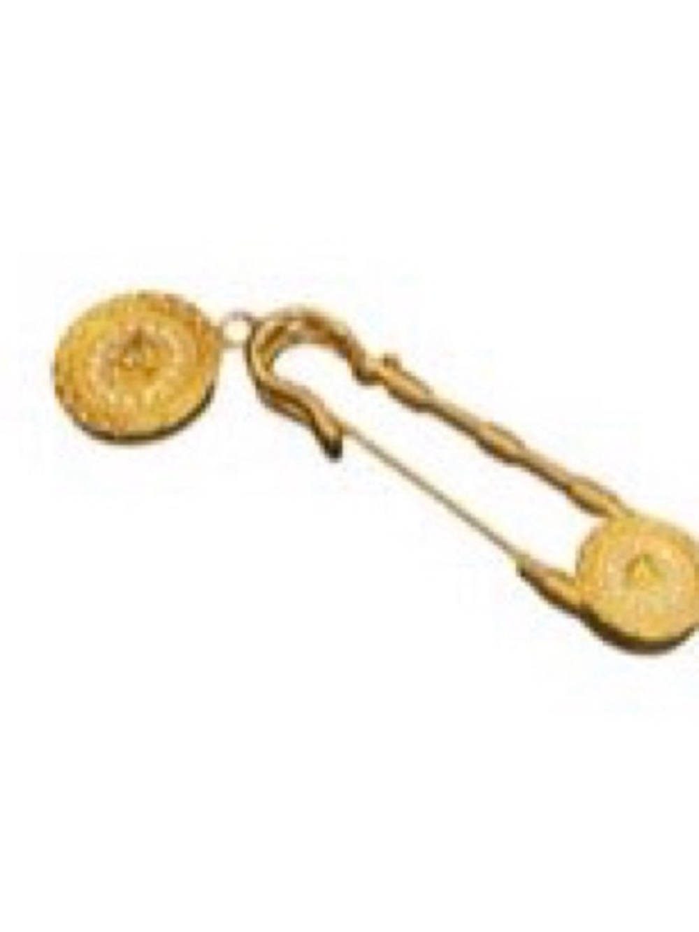 Versace Gold Safety Pin Charm Brooch NEW Rare